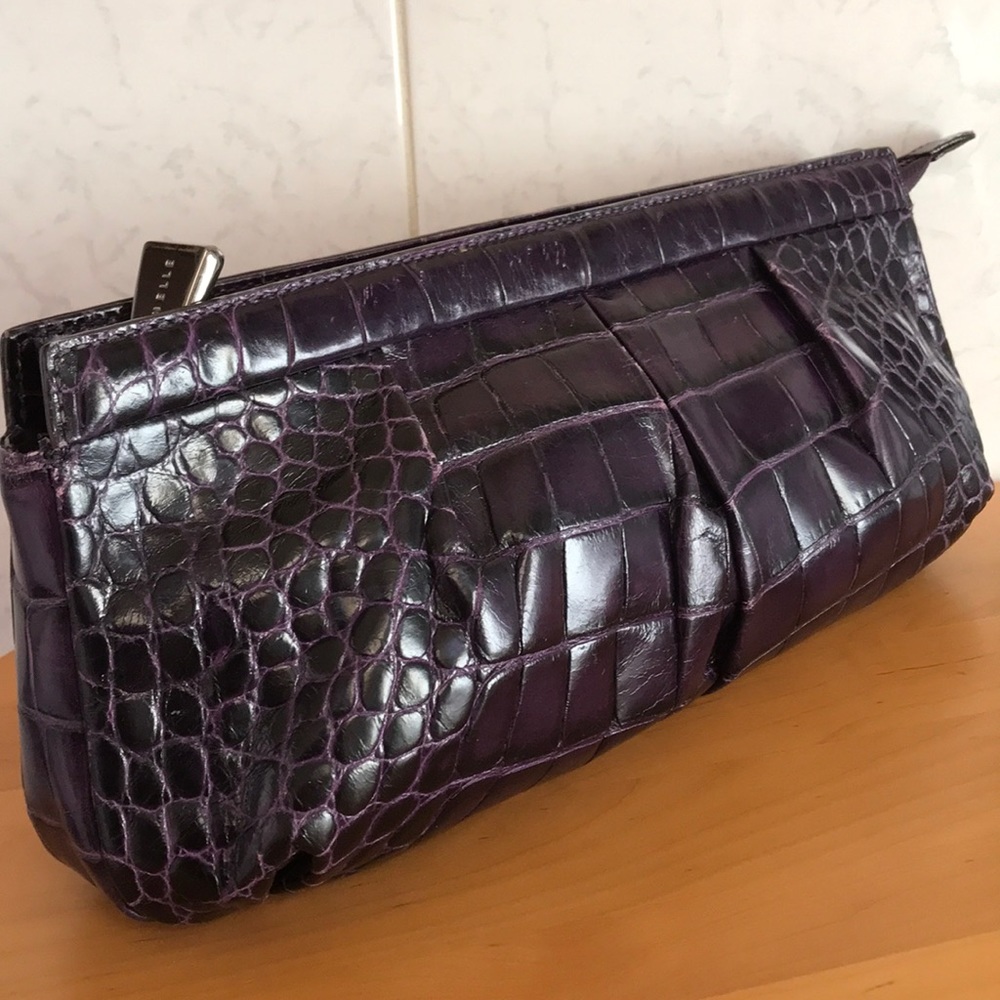 Coccinelle Moc Croc Italian Leather Clutch